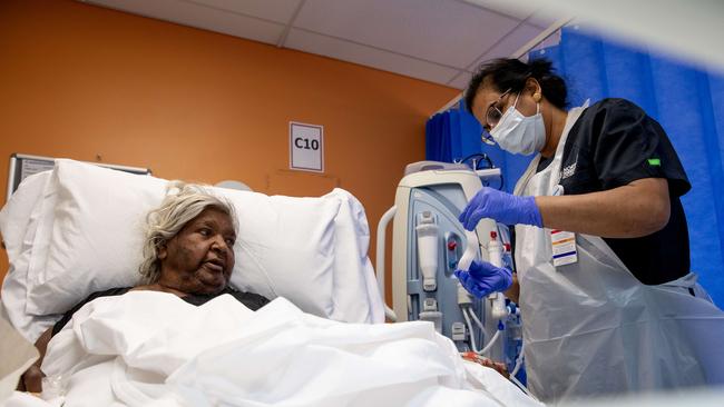 Diabetes and renal patient Julie Klein receiving dialysis. Picture: Liam Mendes