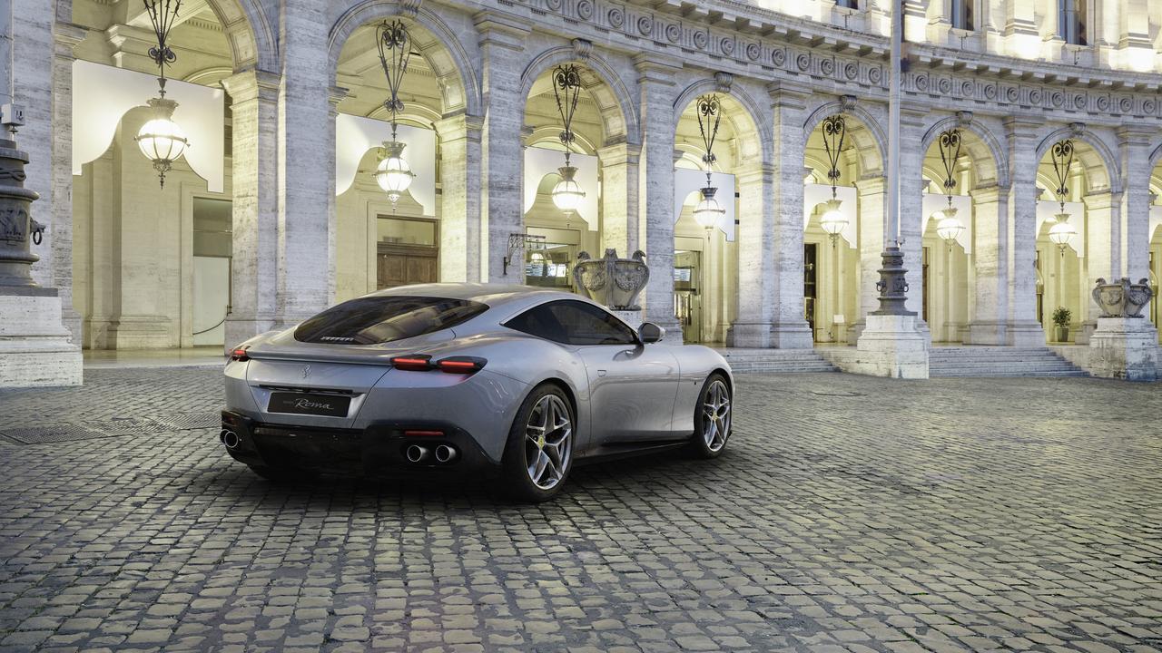 The Roma is powered by a beefy V8 engine that can propel the svelte coupe to 100km/h in 3.4 seconds.