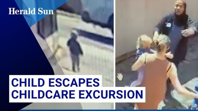 Dramatic footage has emerged of child escaping a childcare excursion