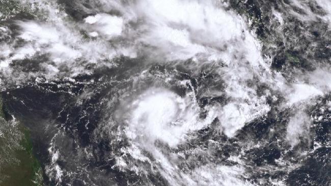 A satellite image of Tropical Cyclone Alfred on Monday.