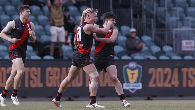 Blade Sulzberger and Declen Chugg North Launceston. TSL grand final 2024 - North Launceston V Lauderdale. Picture: Nikki Davis-Jones