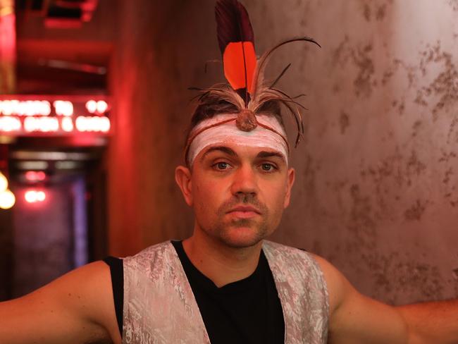 WARNING EMBARGOED UNTIL FEB 3 - Australian singer Mitch Tambo who is one of the 10 singers competing at Eurovision this year, at Chin Chin Sydney. Picture: Brett Costello