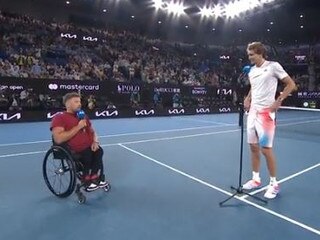Dylan Alcott’s ‘leg day’ quip the highlight in hilarious post-match interview