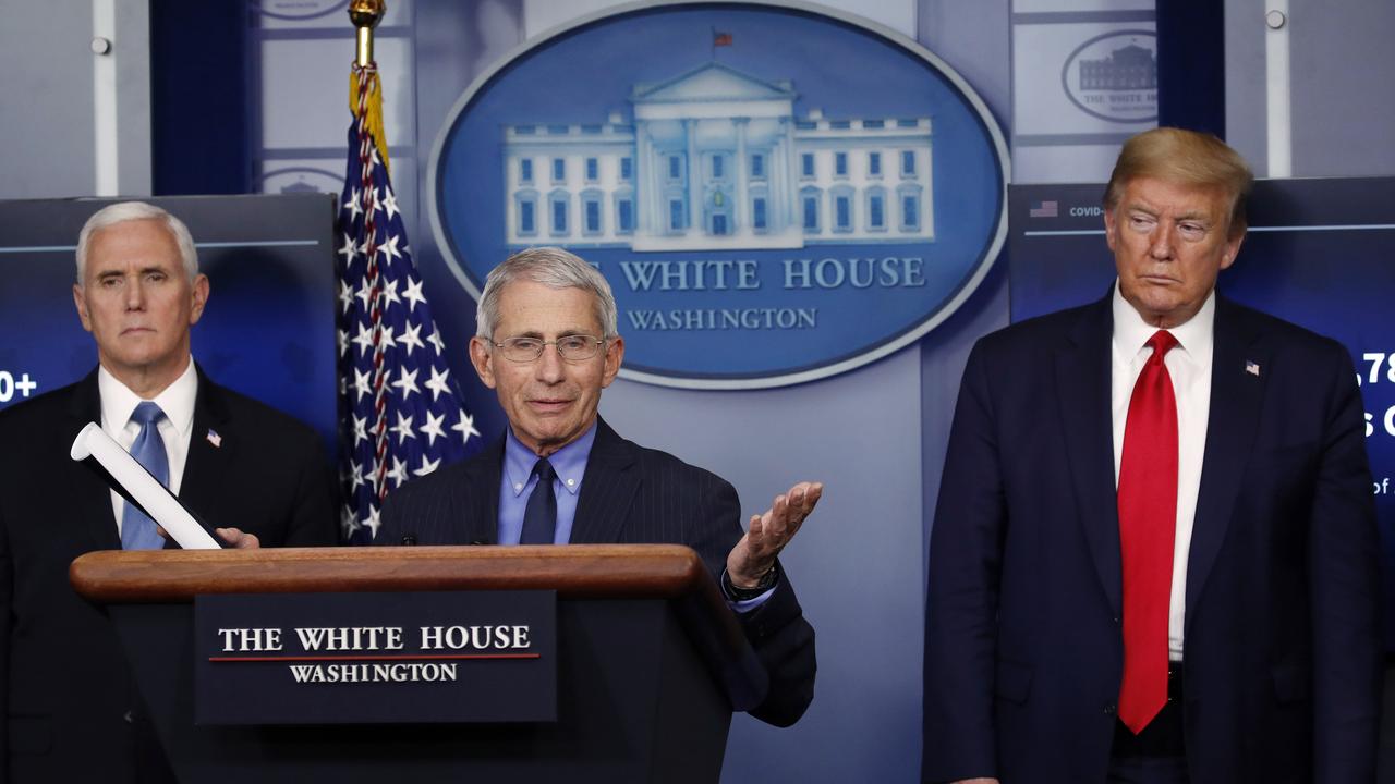 Dr Anthony Fauci is the director of the National Institute of Allergy and Infectious Diseases and a leader of the White House coronavirus task force. Picture: AP/Alex Brandon