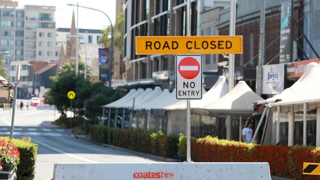 Church St in February when the road closed for construction of the light rail. Picture: Angelo Velardo