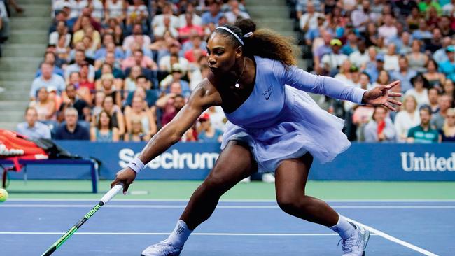 Serena Williams wearing a Virgil Abloh-designed Nike tutu at the 2018 US Open. Picture: Eduardo Munoz Alvarez/AFP