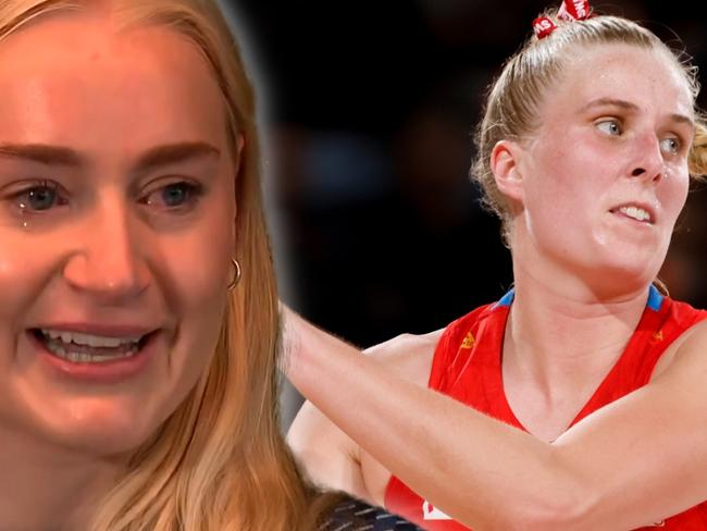 Netball tears pay war art