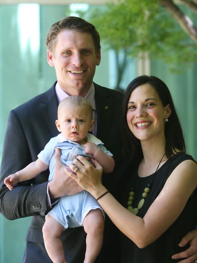 Liberal MP Andrew Hastie, wife Ruth and baby Jonathan.