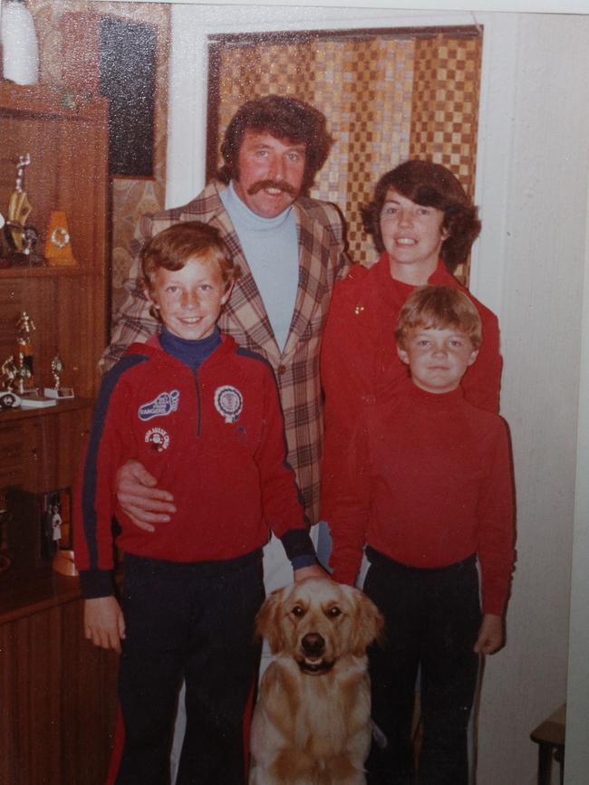 Roy Laird, aged 11 (front left), with his parents John and Alison, and brother Craig, in 1980.