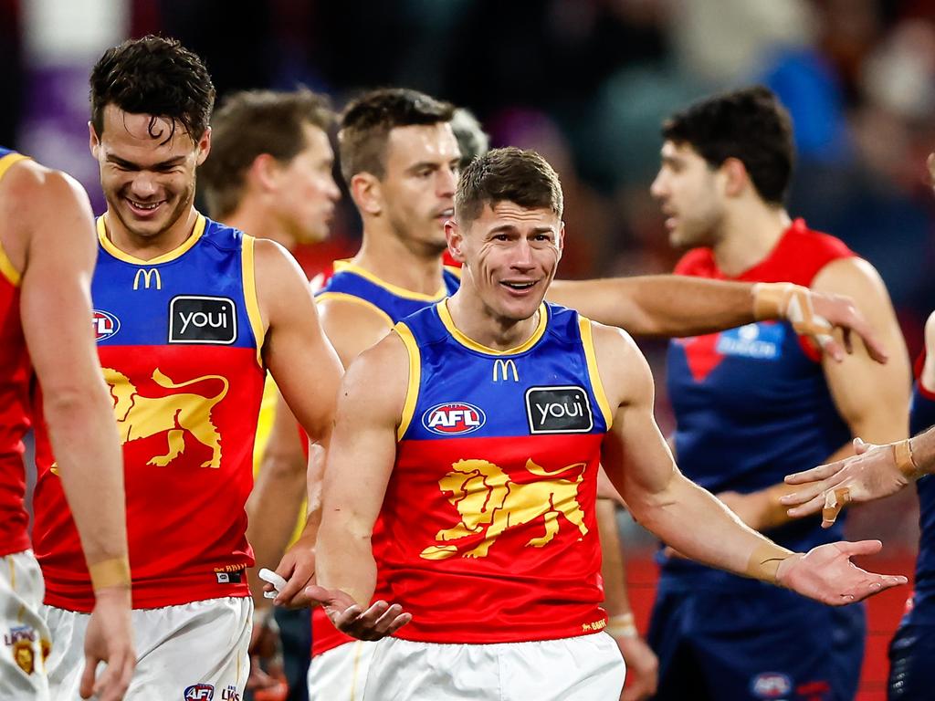 Dayne Zorko seeks answers for Brisbane’s loss to Melbourne. Picture: Dylan Burns/AFL Photos via Getty Images