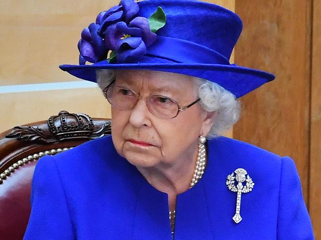 EDINBURGH, SCOTLAND - JUNE 29: Queen Elizabeth II, accompanied by Prince Charles, who is known as the Duke of Rothesay when in Scotland, listens to Ken Macintosh, Presiding Officer of the Scottish Parliament, as she attends a ceremony to mark the 20th Anniversary of the Scottish Parliament on June 29, 2019 in Edinburgh, Scotland. The ceremony took place almost two decades to the day since the Scottish Parliament officially assumed its legal powers. (Photo by Jeff J Mitchell - WPA Pool/Getty Images)