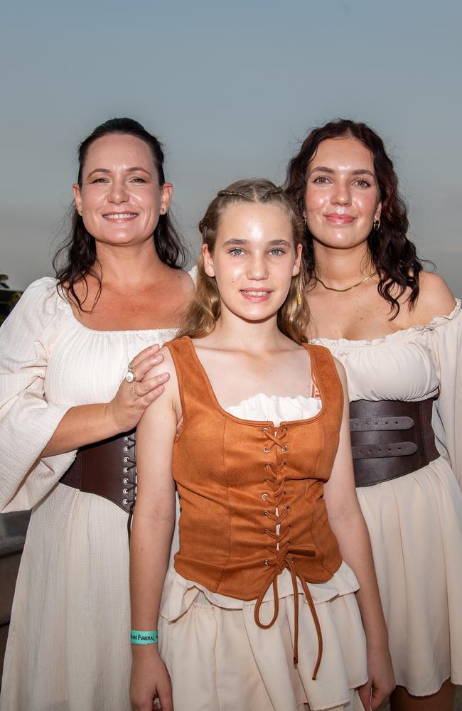 Sarah Campbell, Lily Campbell and Niki Campbell at the 2024 Dinah Beach Viking Funeral. Picture: Pema Tamang Pakhrin