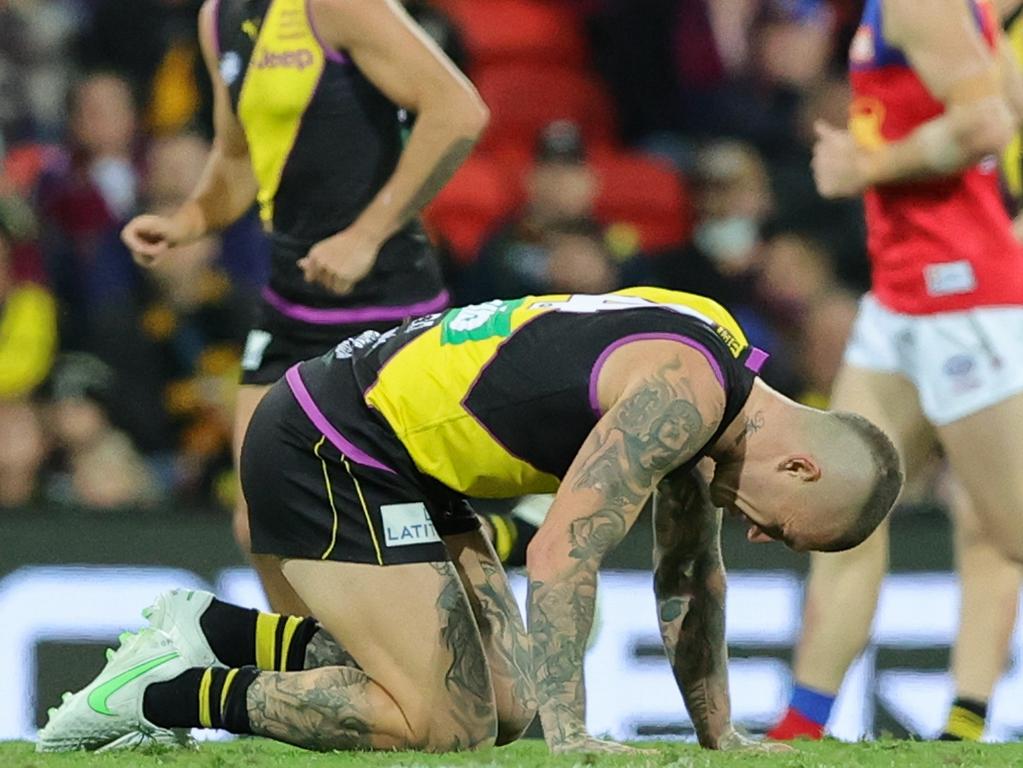 Dustin Martin was visibly distressed.