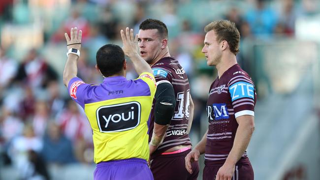 Lussick had a messy exit to his time with Manly. Picture: Brett Costello