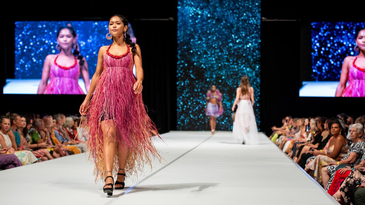 2024 Country to Couture at the Darwin Convention Centre showcases hand-designed First Nations fashion. Picture: Pema Tamang Pakhrin