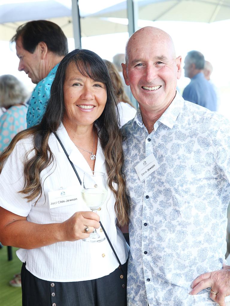 Jaci Chin-Jewson and Steve Jewson. Opening of the new part of Anglesea Surf Lifesaving Club. Picture: Alan Barber