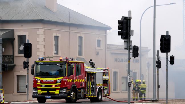 The Buckingham Arms Hotel has been spared extensive damage after a fire on Saturday and appears to be structurally sound. Picture: Dean Martin