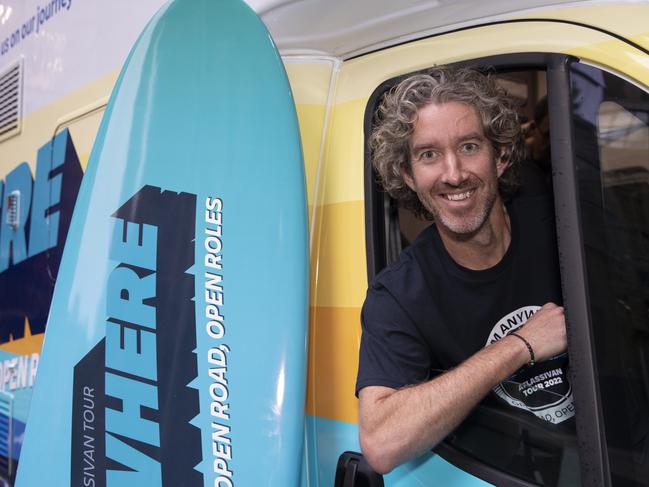 Atlassian co founder Scott Farquhar in its branded recruitment RV