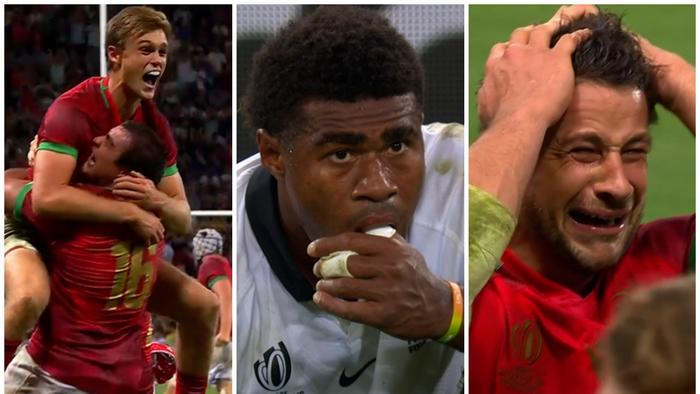 Portugal stuns Fiji in the Rugby World Cup.
