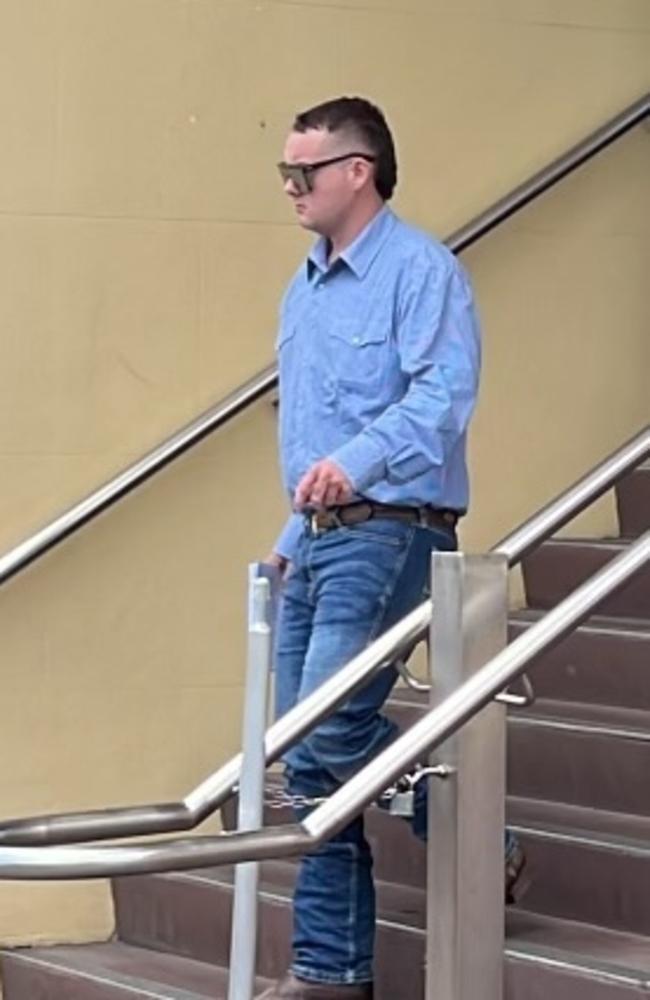 Bailey Lloyd Baker leaves Mackay courthouse after his first appearance for reckless driving causing death over a horror crash on the Bruce Highway at Bloomsbury. Picture: Krystal Hender