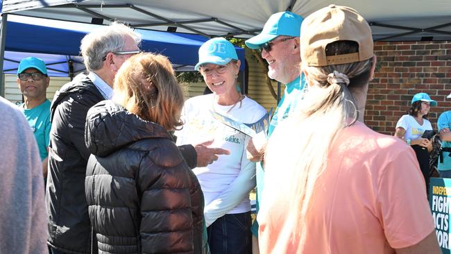 Independent MP for Goldstein Zoe Daniel campaigned across the electorate on Saturday. Picture: Josie Hayden