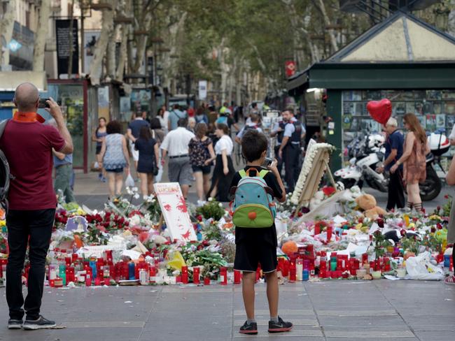 More of the tributes on Las Ramblas. Picture: Ella Pellegrini