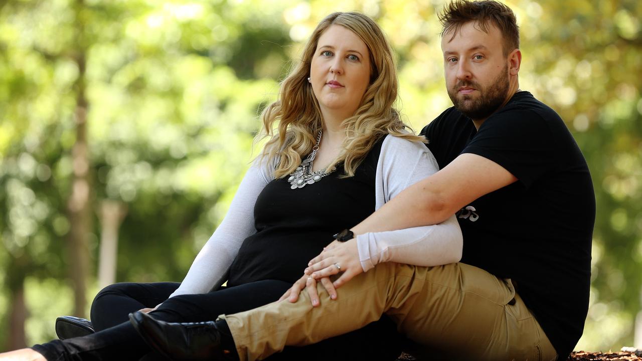 Greg and Catherine Hughes, whose baby Riley died because he was too young to be vaccinated. Picture: Sam Ruttyn