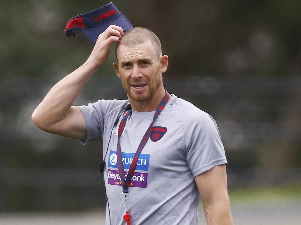 Melbourne coach Simon Goodwin has spoken for the first time since the shock claims emerged. Picture: Getty Images