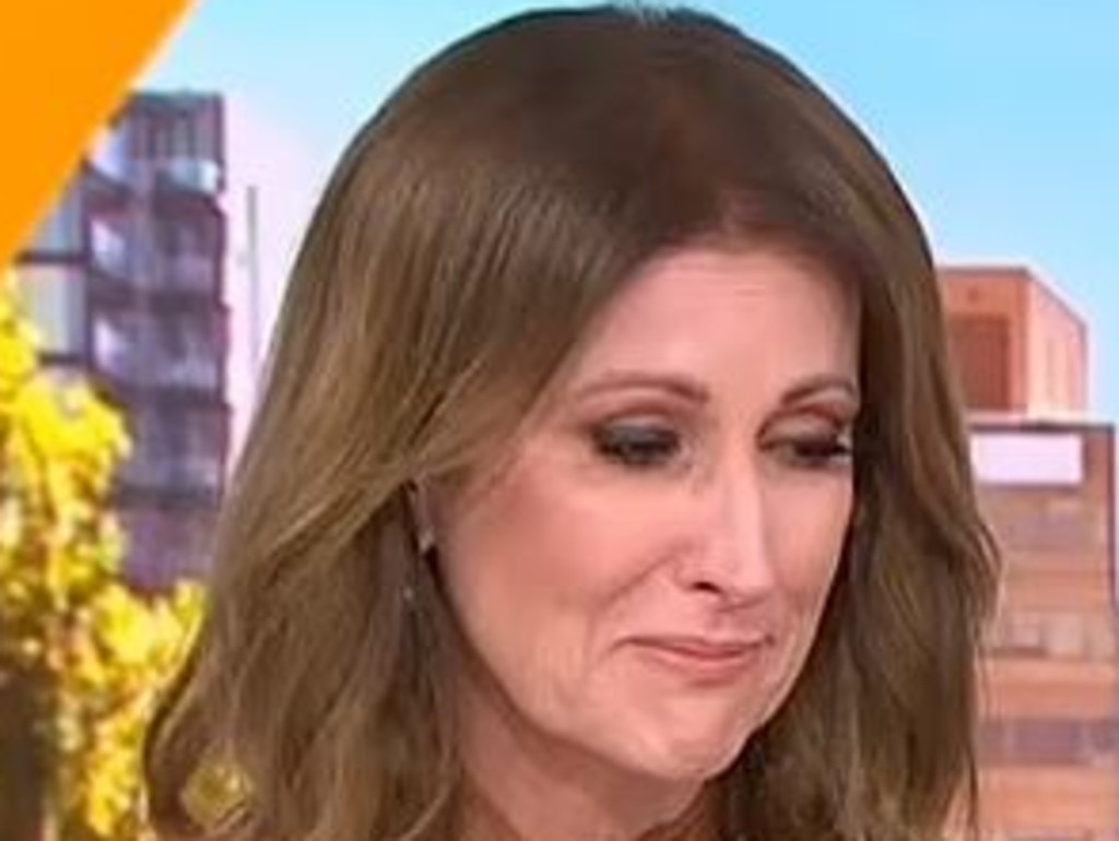 Natalie Barr was visibly upset while her co-host read just one line from the letter. Picture: Channel 7