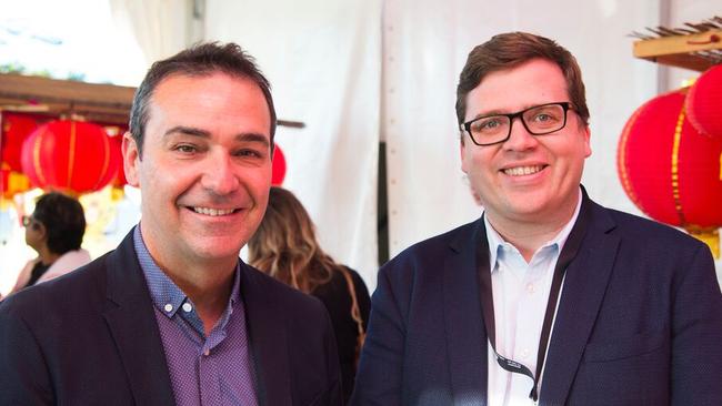 Opposition Leader Steven Marshall with Liberal frontbencher John Gardner. Picture: Juan Van Staden