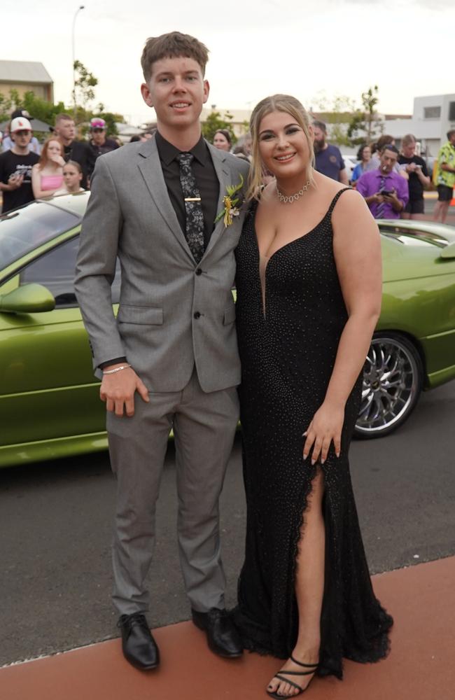 Zac Ogden and Kiearah Brown arriving at the 2023 Kingaroy State High School formal.