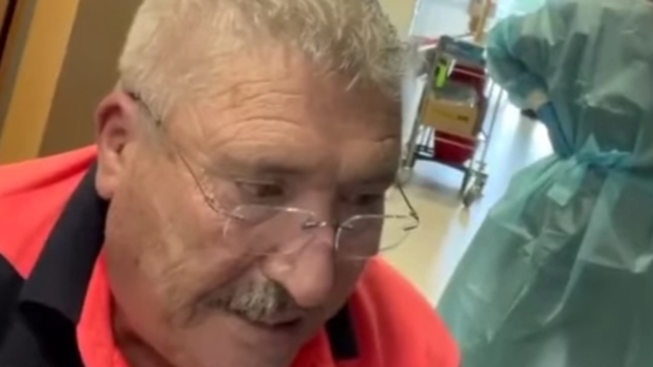 Footage shows Joe McCarron was convinced to leave hospital by anti-vaxxers.