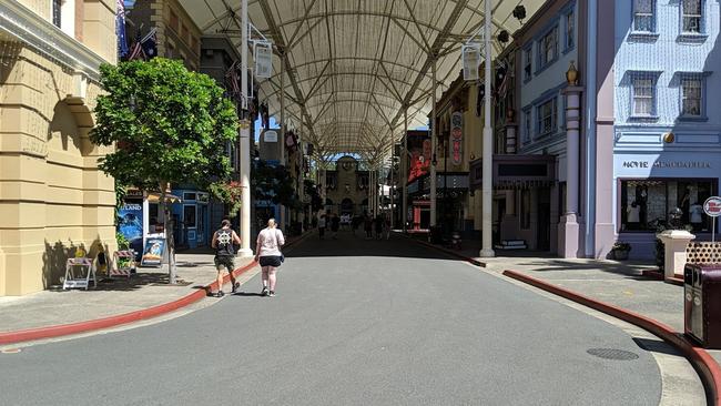 A quiet Movie World pictured earlier this week. Picture: Supplied.