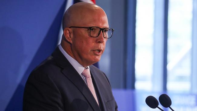 Peter Dutton slammed Bendigo and Adelaide Bank, and other banks, after the regional bank refused, on ESG grounds, to lend to a family-owned Tasmanian forestry business. Picture: Gaye Gerard/NewsWire