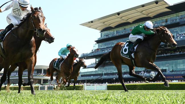 Tommy Berry riding Manaal winning the Gimcrack Stakes last spring. Picture: Jeremy Ng/Getty Images