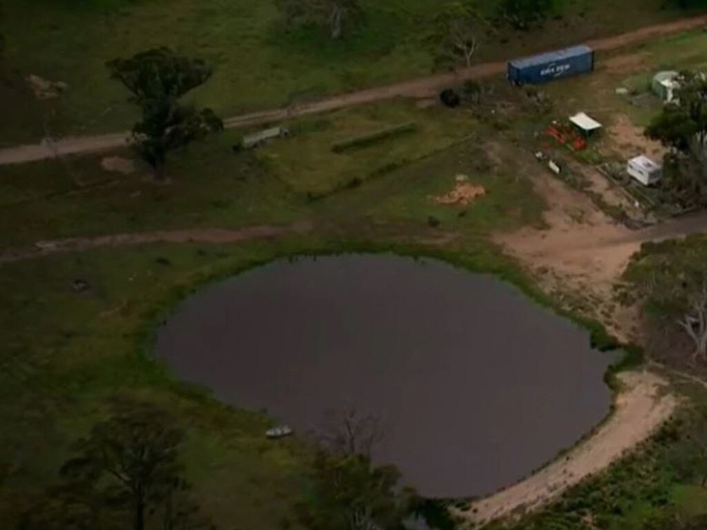 Police were searching this body of water on a rural property in Bungonia. Picture: ABC News