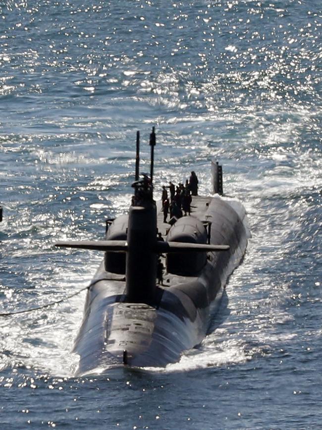 The USS Michigan, a nuclear-powered US Navy submarine. The US will share its nuclear technology with Australia. Picture: AFP