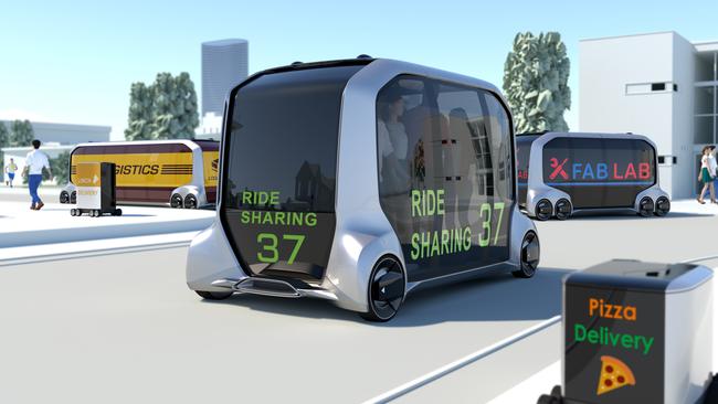 Toyota’s driverless ride sharing concept vehicle. Pic: Supplied.