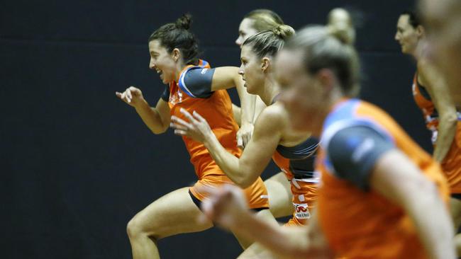 The Giants in a pre-season training session.