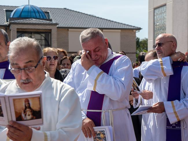 Several priests spoke at the funeral. Picture: Monique Harmer.