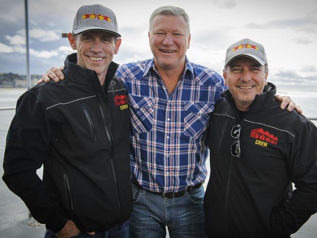 The Block co-creators David Barbour (left) and Julian Cress (right) with host Scott Cam. Picture Supplied