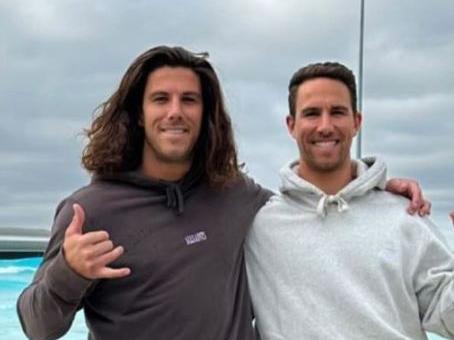 Missing Australian surfers Callum and Jake Robinson pictured together at Urban surf in Melbourne  late 2023. Source : Instagram