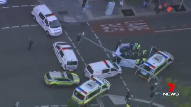 Pedestrian Killed Aerials - 7 news Brisbane