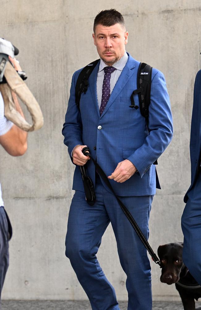 Brisbane lawyer Shaune Kerry James Irving leaves the District Court in Brisbane. Picture: NCA Newswire / Dan Peled