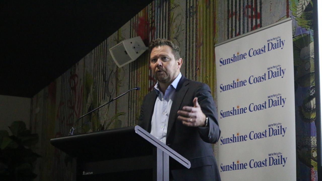 Courier Mail editor Chris Jones at the launch party for the Sunshine Coast Daily's new weekly paper. Picture: Tom Threadingham