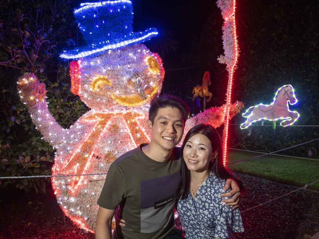 Samuel Zoan and Alison Chiu. Opening of Toowoomba's Christmas Wonderland in Queens Park. Saturday, December 4, 2021. Picture: Nev Madsen.