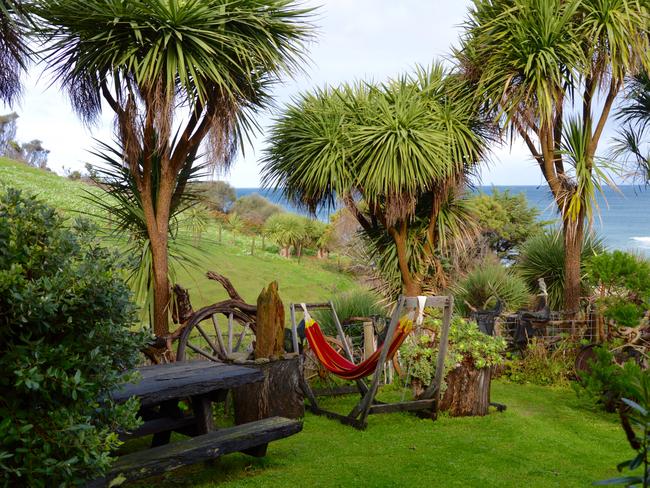 This self-contained home is set on a large Shetland pony farm, complete with its own hammock. Picture: Supplied.