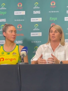 Diamonds coach Stacey Marinkovich talking after win over South Africa