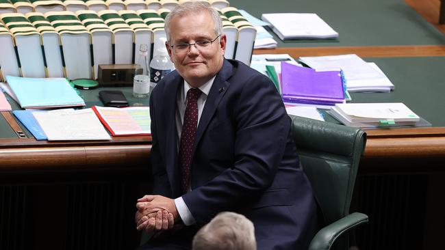 Prime Minister Scott Morrison during Question Time in Parliament House, Canberra. Picture: NCA NewsWire / Gary Ramage