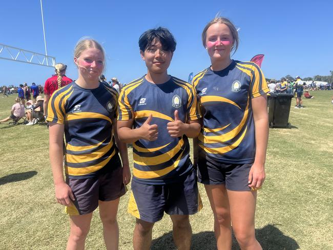 Gold Coast Titans All Schools Touch 2024. Pictured: Isabelle Duncombe, Hayku Soe and Ula Balmain